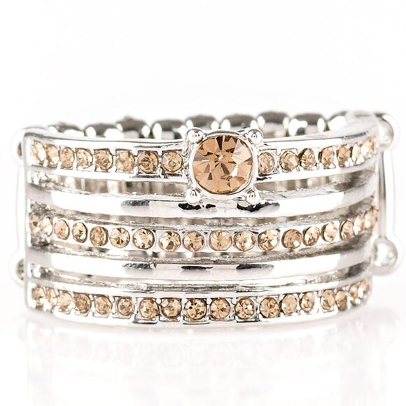 The Dealmaker - Brown Stretch Band Ring - Picture 2 of 2